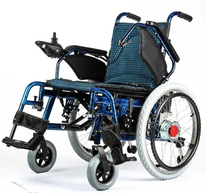 Topmedi Steel Aluminum Folding Electric Wheelchair for Disabled