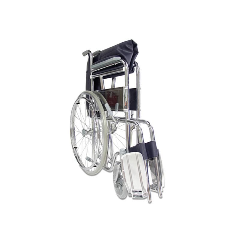 Medicare Wheel Chair Solid Castor Steel Manual Wheelchair for Disabled