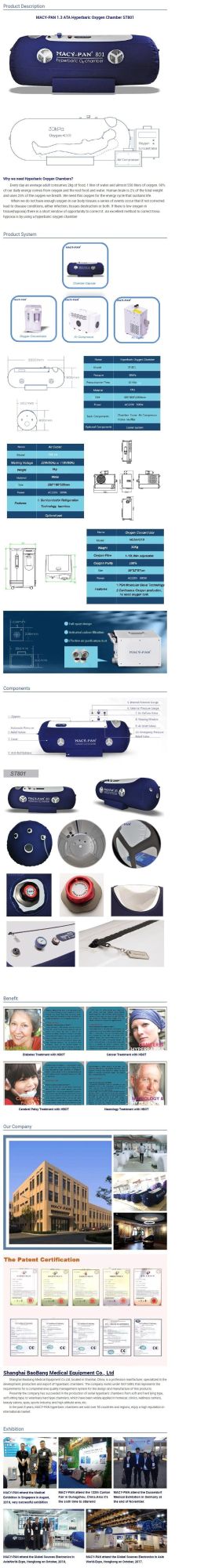 Hyperbaric Oxygen Treatment Chamber for Fibromyalgia/ Brain Injury Oxygen Chamber Hyperbaric