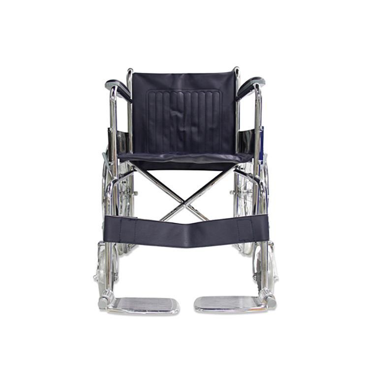 Adult Manual Wheel Chair Chromed Steel Frame Wheelchair for Disability