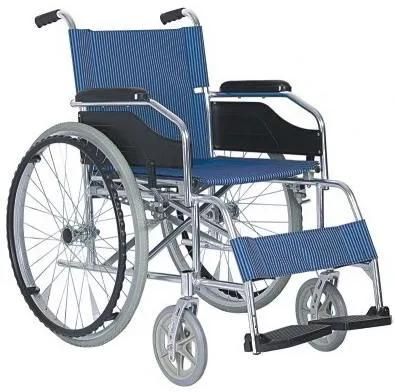 Aluminum Folding Wheelchair with Fixed Armrest and Fixed Footrest