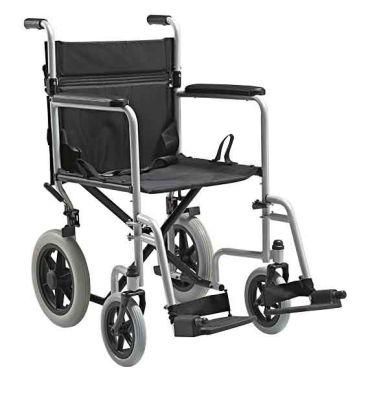 Manual Painted Frame Steel Wheelchair for Elderly Transfer Wheel Chair Folding Drop Back Manual Steel Airport Portable