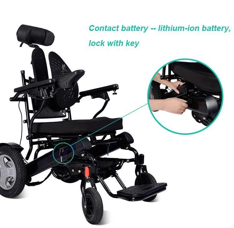 Jbh Folding Portable Electric Wheelchair with Headrest