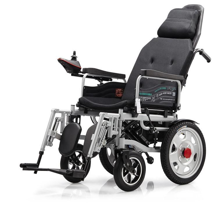 High Back Luxury Foldable Reclining Handicapped Electric Wheelchair Saudi