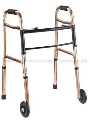 CE ISO13485 Lightweight Aluminum Folding Walkers with Wheels