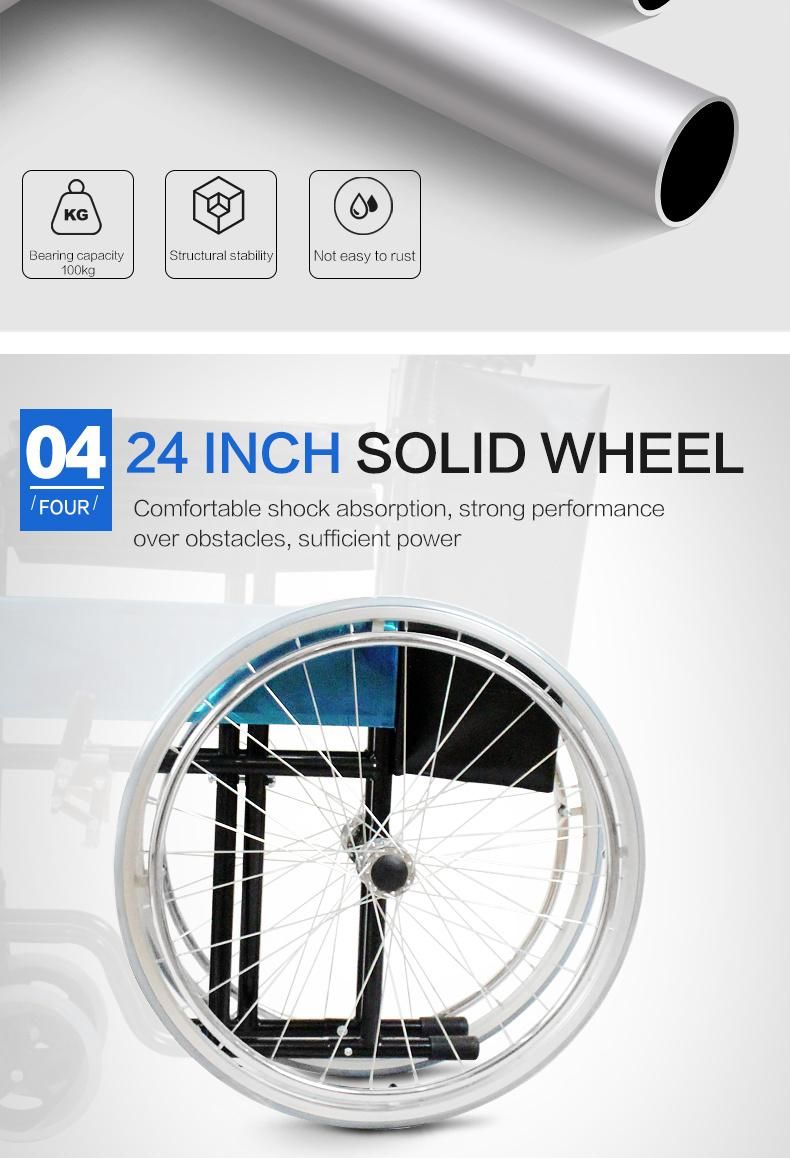 Hanqi Hq809f High Quality Medical Equipment Manual Folding Wheelchair