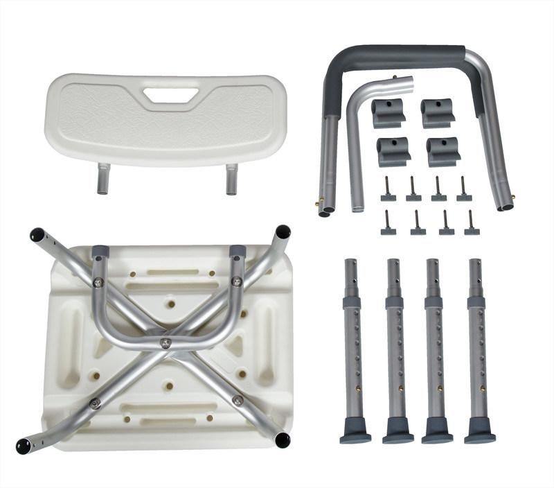 Aluminum Shower Chair with Armrest and Backrest for Elderly