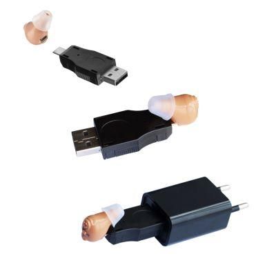 in Ear Rechargeable Hearing Aid Invisible Earphone Sound Amplifier Domes and USB Charger Portable Case Analog G17