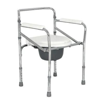 Steel Bedside Folding Commode Chair Set Toilet with Bedpan