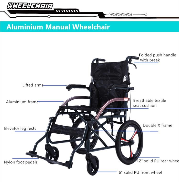 Elder Folding Transport Manual Commode Wheelchair