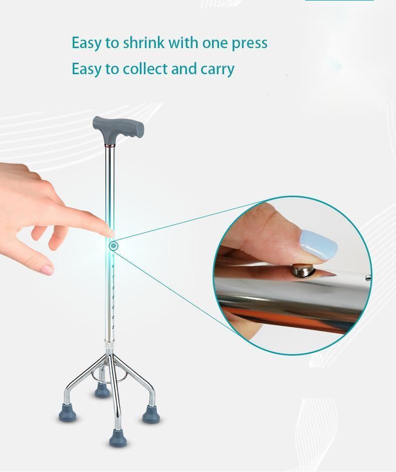 Adjustable Height Lightweight Aluminum Adult Underarm Crutches Disabled Axillary Four Claw Crutches with CE&ISO