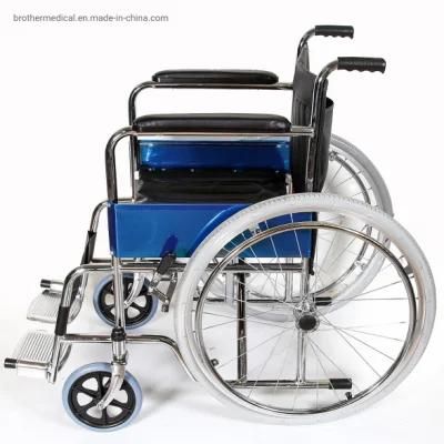 Lightweight Manual Aluminum Alloy Frame Manual Steel Wheelchair CE