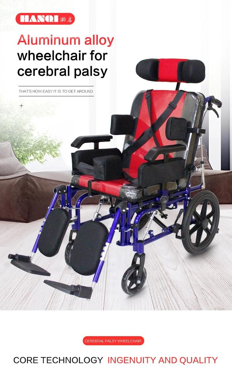 Hanqi Hq958L High-Quality Cerebral Palsy Manual Foldable Medical Wheelchair