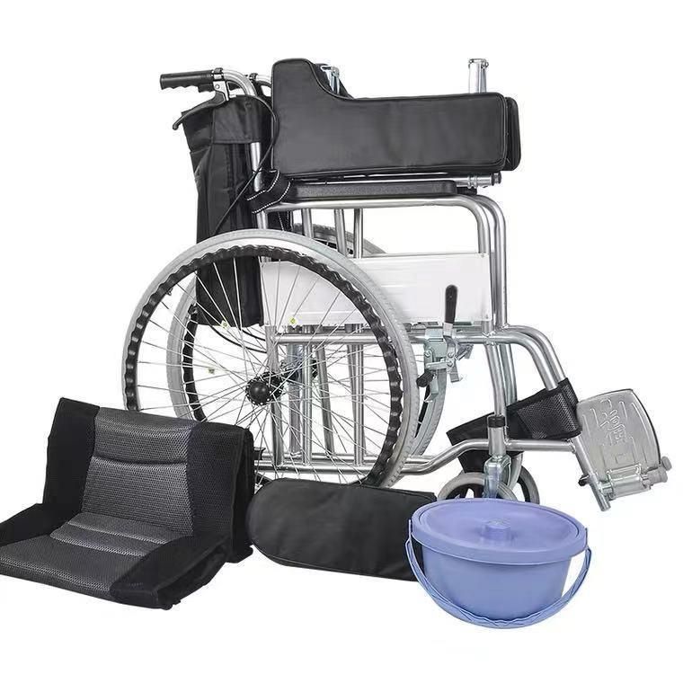 Health Care Folding Manual Commode Chair for Disabled