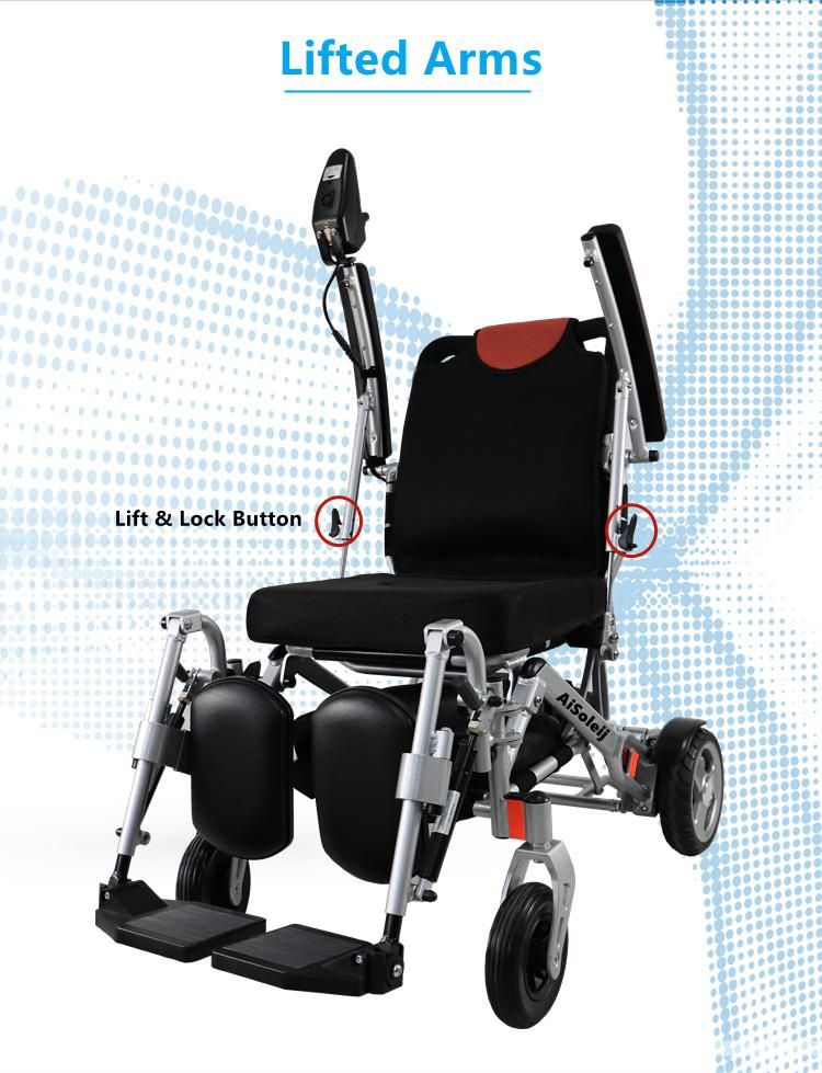 Disabled Orthopaedic Leg Rests Light Folding Electric Power Wheelchair off-Road