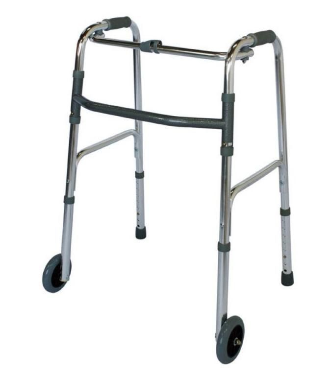 Rollator Walker Adult Single Button Folding Aluminum Walker