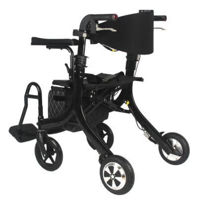 2022 Adult Portable Transfer Chair Rolling Foldable Electric Rollator Walker with Wheelchair