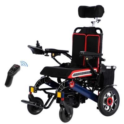 Foldable Newest Joystick Controller Reclining Remote Electric Wheelchair, Aluminum Folding Power Wheelchairs Price