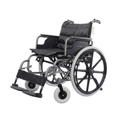 Hospital Orthopedic Power Coating Steel Heavy Duty Manual Wheelchair