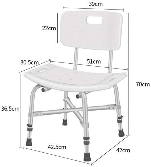 Commode Chair - Heavy Duty Shower Chair with Aluminum Light Frema