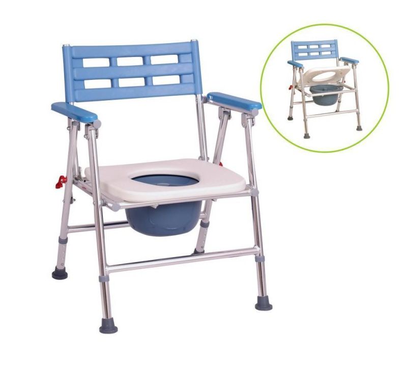 Hospital Bathroom Folding Toilet Chair Commode with Potty Chair for Disabled