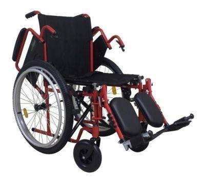 Fixed Armrest and Foldable Backrest Used All Terrain Wheelchair
