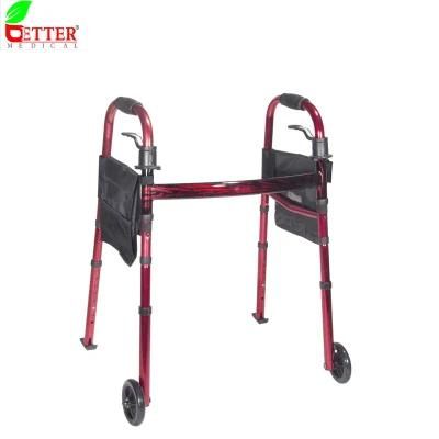 Knock Down Packing Aluminum Walker with Shopping Bag for Sale