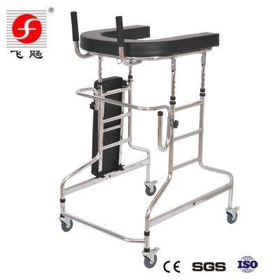 4 Wheels Steel Adjustable Adult Walker Aids for Disabled.