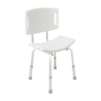 Durable Lightweight Aluminum Adjustable Disabled Bath Seat Chair Shower with Backrest