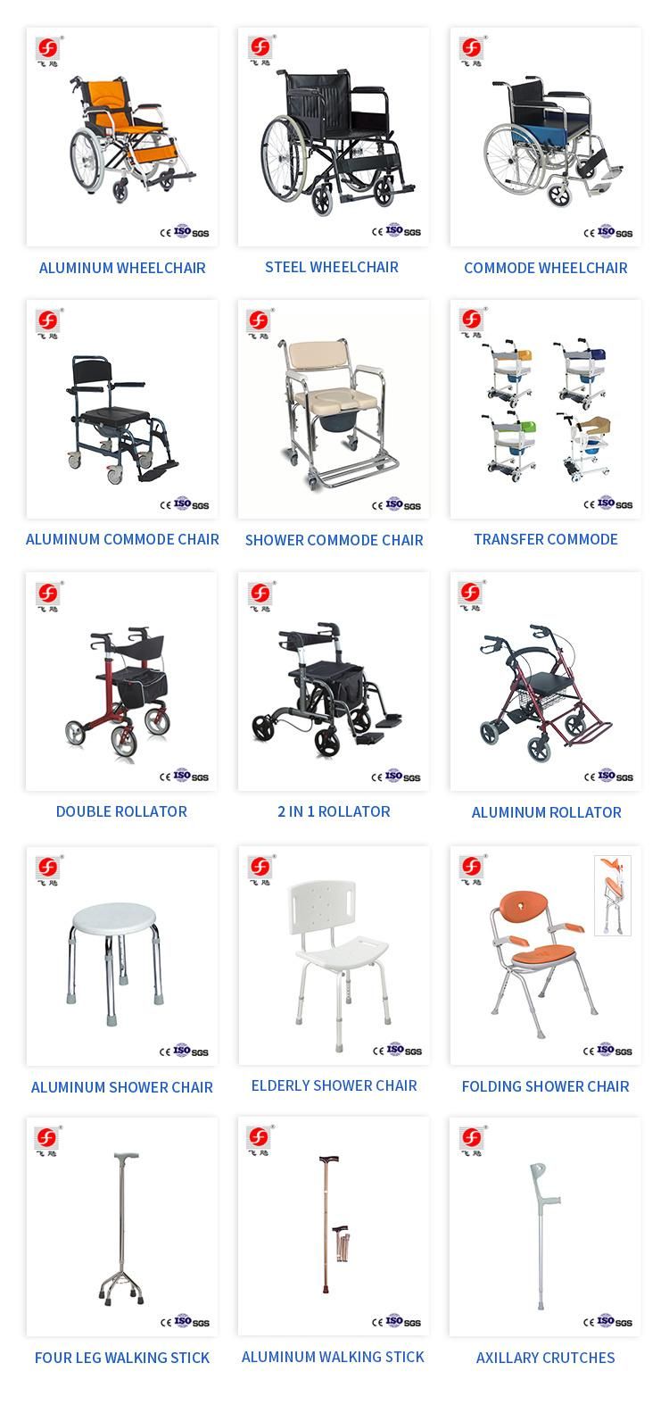 Disabled Folding Lightweight Shower Walker Commode Chair with Wheels