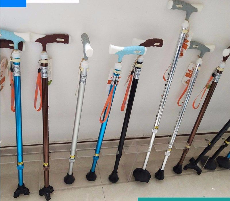 Overmoulding Handle Telescopic Walking Cane