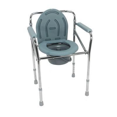 Hospital Medical Folding Steel Toilet Chair Commode