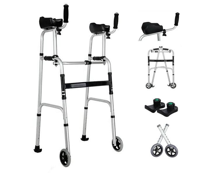 Rollator Walker Foldable Forearm Support Aluminum Walker with Wheels