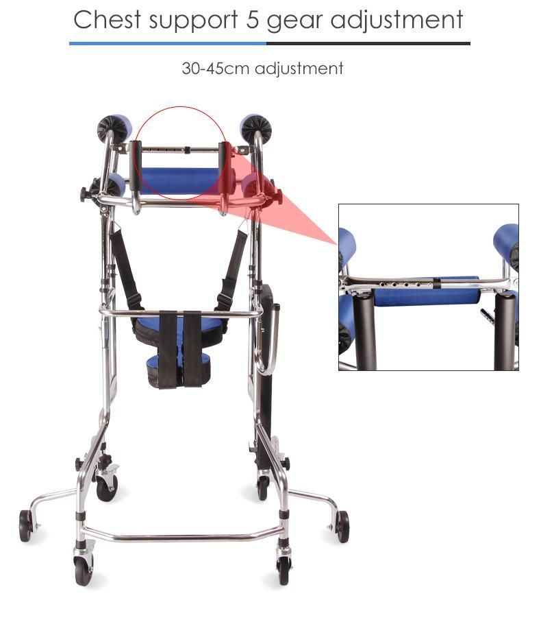Hemiplegia Walker Stand Frame with Seat Wheel Rehabilitation Device