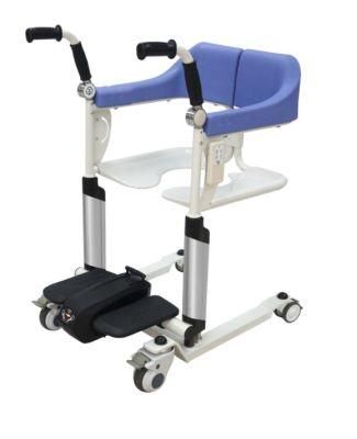 Folding Elderly Commode Manual Crank Patient Lift Slings Aid Belt Chair Transfer Wheelchair with Good Price