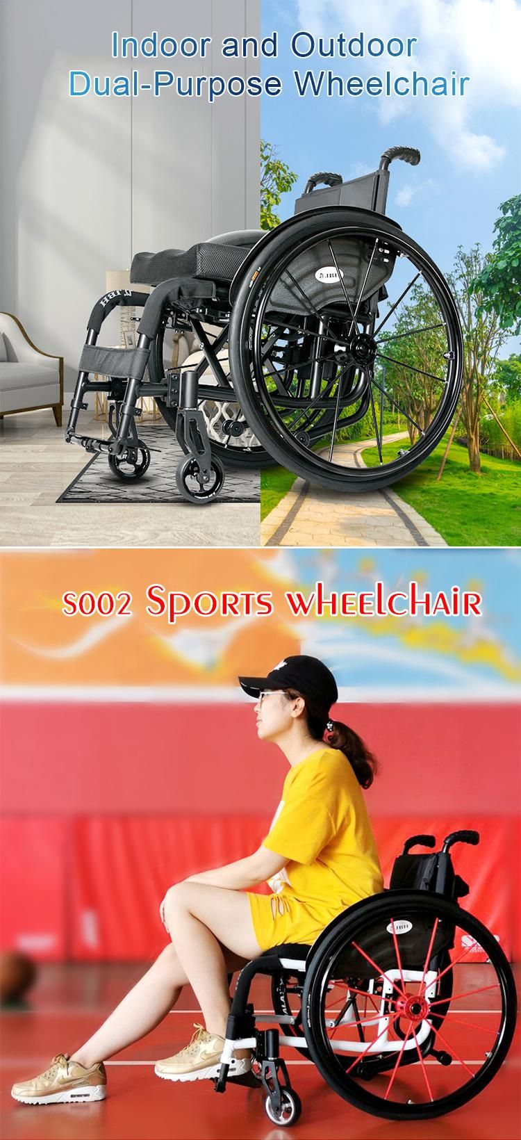 Cheap Price Manual Folding Sports Wheelchair with 24" Rear Wheel