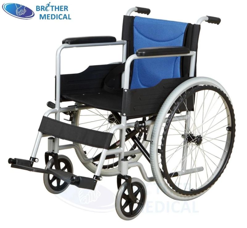 Basic Model Economy Economic Aluminium Steel Manual Light Weight Folding Wheel Chair
