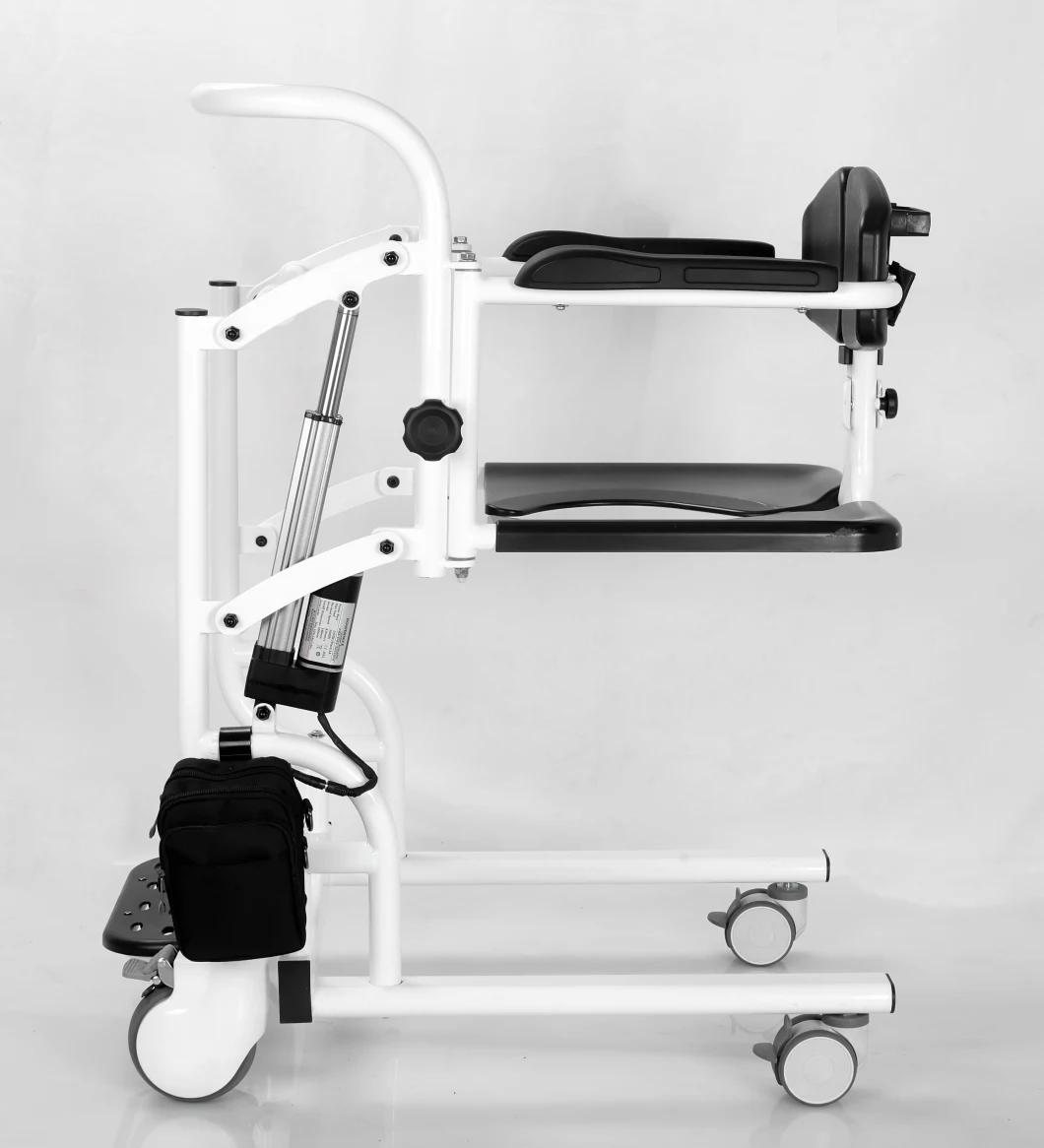 Electric Transfer Commode Wheelchair Model Tcm-01h Come with Electric Lift Mode Easily Use Inside