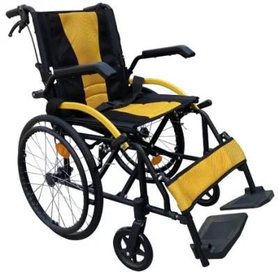 Foshan Portable Aluminium Wheelchair for Sale Light Weight Transport Wheel Chair Manual Foldable for Elderly Hospital Mobility FDA