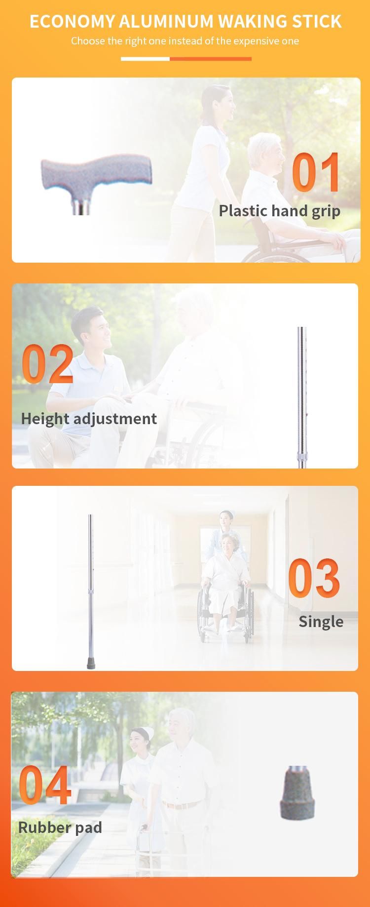 Walking Cane Light Weight Plastic Hand Grip New Design Aluminum Adjustable Height Walking Cane Walking Stick
