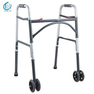 Rollator Walker Curbed Adult Double Button Heavy Duty Walker with 5&quot; Double Wheels