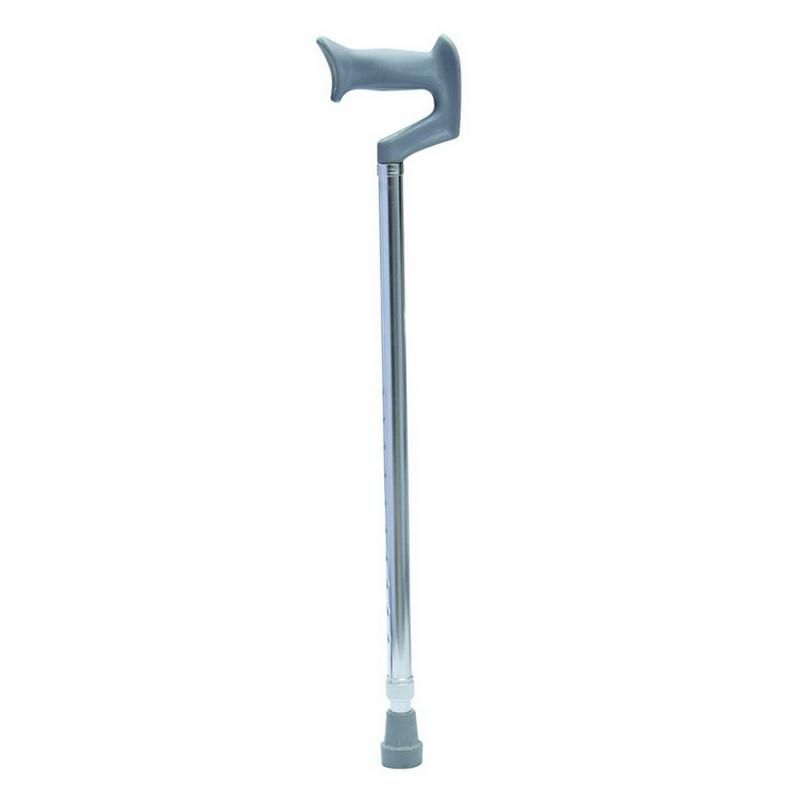 Non-Slip Hand Grip and Non-Slip Foot Pad Steel Lightweight Easy Carry Portable Adjustable Height Walking Stick Weight Capacity 100kgs for Elderly People Crutch