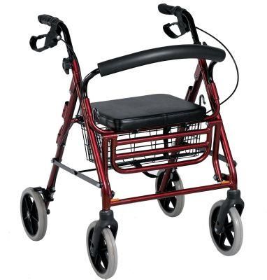 Lightweight Aluminium Rollator Walker with Folding Footrest