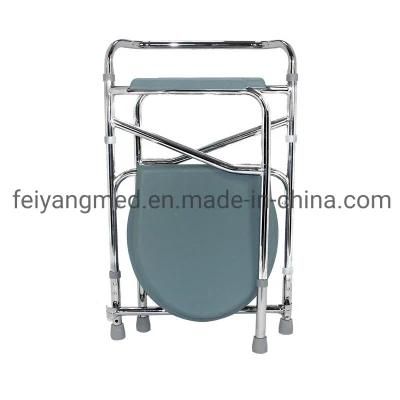 Height Adjustable Toilet Potty Chair Commode Chromed Steel Foldable