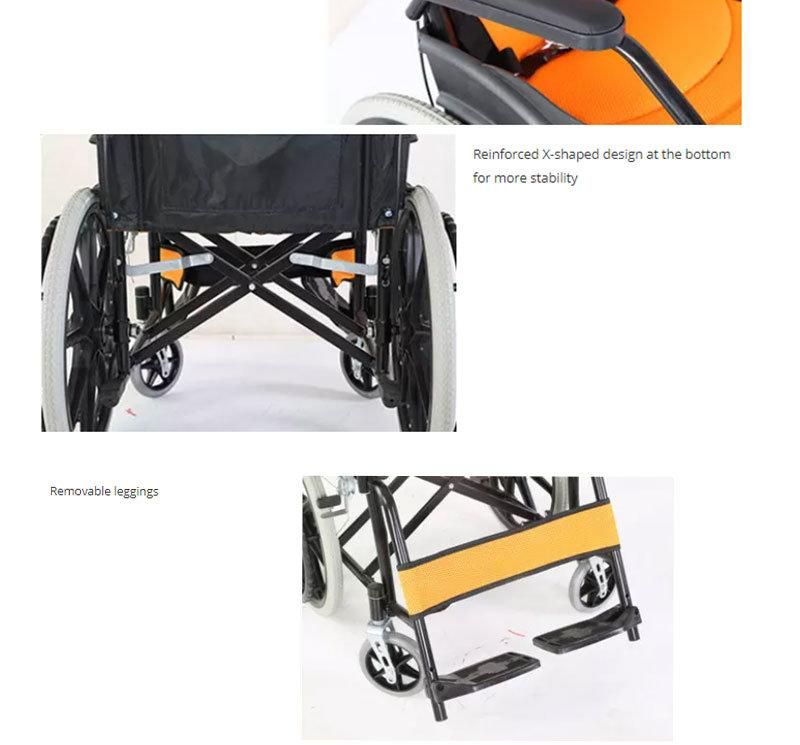 Basic Folding Manual Steel Wheelchair for Patient Home Care Hot Selling Old Man Mobility Wheel Chair