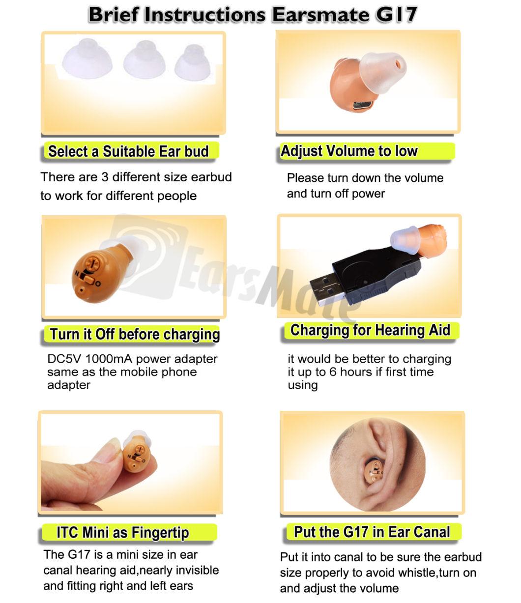 in Ear Canal Mini Cic Analog Hearing Aid Rechargeable