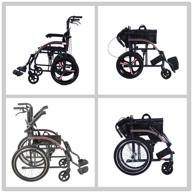 Elder Folding Transport Manual Commode Wheelchair