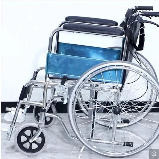 Steel Pipe Powder Coating Manual Wheelchair with Commode Function