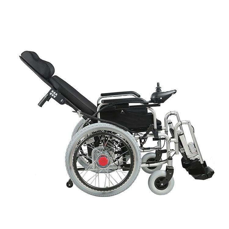 Topmedi Foldable Motor Automatic Reclining High Back Wheelchair for Elderly