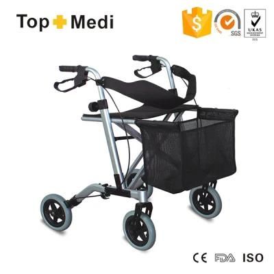 High End Foldable Aluminum Disability Rollator Walker Shopping Cart